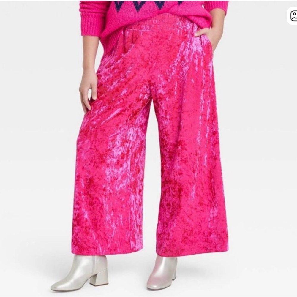 A New Day velvet midrise wide leg pants